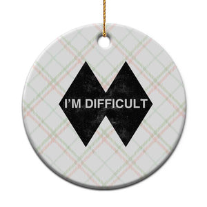 Funny I Am Difficult Double Black Diamond Ski Snowboard Ceramic Ornament TS11 1pc Christmas Plaid Print Your Wear