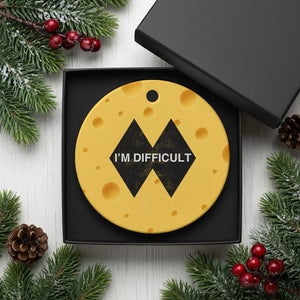 Funny I Am Difficult Double Black Diamond Ski Snowboard Ceramic Ornament TS11 1pc Yellow Cheese Print Your Wear