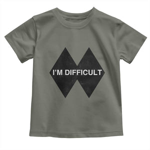 Funny I Am Difficult Double Black Diamond Ski Snowboard Toddler T Shirt TS11 Military Green Print Your Wear