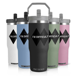 Funny I Am Difficult Double Black Diamond Ski Snowboard Flip Straw Tumbler TS11 Print Your Wear