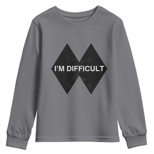 Funny I Am Difficult Double Black Diamond Ski Snowboard Youth Sweatshirt TS11 Charcoal Print Your Wear