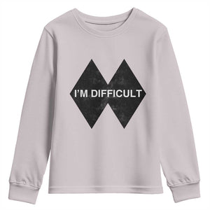 Funny I Am Difficult Double Black Diamond Ski Snowboard Youth Sweatshirt TS11 Ice Gray Print Your Wear