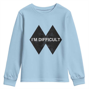 Funny I Am Difficult Double Black Diamond Ski Snowboard Youth Sweatshirt TS11 Light Blue Print Your Wear