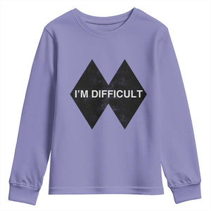 Funny I Am Difficult Double Black Diamond Ski Snowboard Youth Sweatshirt TS11 Violet Print Your Wear