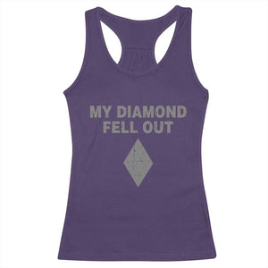 Funny Skiing Snowboarding Racerback Tank Top My Diamond Fell Out Ski Puns Double Black Diamond TS11 Purple Print Your Wear