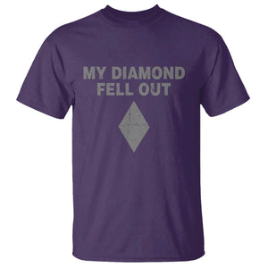 Funny Skiing Snowboarding T Shirt My Diamond Fell Out Ski Puns Double Black Diamond TS11 Purple Print Your Wear