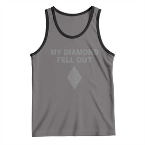 Funny Skiing Snowboarding Tank Top My Diamond Fell Out Ski Puns Double Black Diamond TS11 Deep Heather Black Print Your Wear