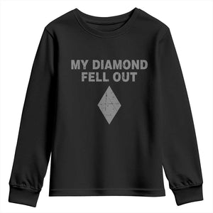 Funny Skiing Snowboarding Youth Sweatshirt My Diamond Fell Out Ski Puns Double Black Diamond TS11 Black Print Your Wear
