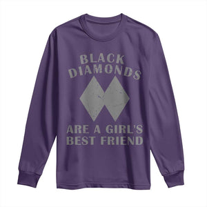 Funny Black Diamonds Are A Girls Best Friend Snow Skiing Long Sleeve Shirt TS11 Purple Print Your Wear