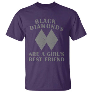 Funny Black Diamonds Are A Girls Best Friend Snow Skiing T Shirt TS11 Purple Print Your Wear