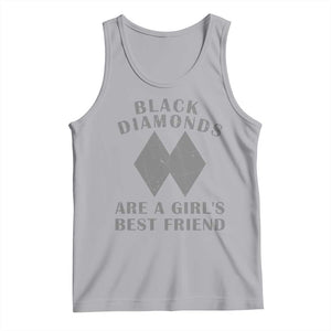 Funny Black Diamonds Are A Girls Best Friend Snow Skiing Tank Top TS11 Athletic Heather Print Your Wear