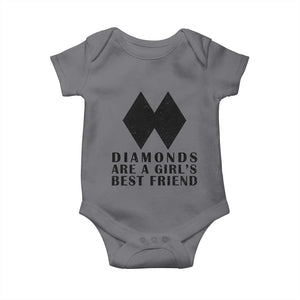 Funny Skiing Snowboarding Baby Onesie Diamonds Are A Girls Best Friend TS11 Charcoal Print Your Wear