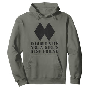 Funny Skiing Snowboarding Hoodie Diamonds Are A Girls Best Friend TS11 Military Green Print Your Wear