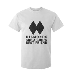 Funny Skiing Snowboarding T Shirt For Kid Diamonds Are A Girls Best Friend TS11 White Print Your Wear