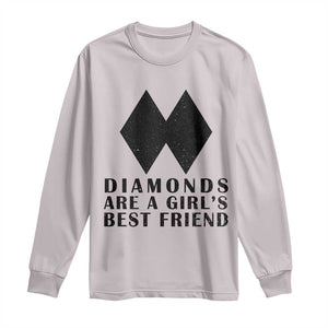 Funny Skiing Snowboarding Long Sleeve Shirt Diamonds Are A Girls Best Friend TS11 Ice Gray Print Your Wear
