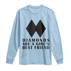 Funny Skiing Snowboarding Long Sleeve Shirt Diamonds Are A Girls Best Friend TS11 Light Blue Print Your Wear