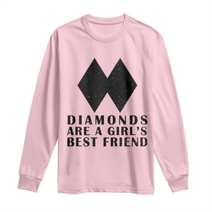 Funny Skiing Snowboarding Long Sleeve Shirt Diamonds Are A Girls Best Friend TS11 Light Pink Print Your Wear