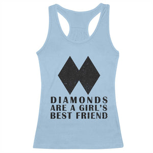 Funny Skiing Snowboarding Racerback Tank Top Diamonds Are A Girls Best Friend TS11 Light Blue Print Your Wear