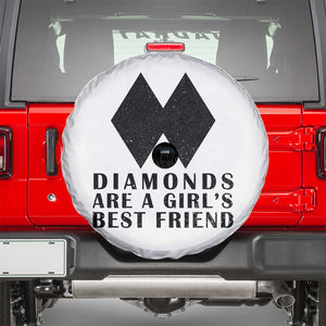 Funny Skiing Snowboarding Spare Tire Cover Diamonds Are A Girls Best Friend TS11 White Print Your Wear