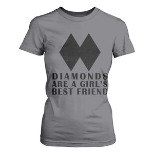 Funny Skiing Snowboarding T Shirt For Women Diamonds Are A Girls Best Friend TS11 Charcoal Print Your Wear