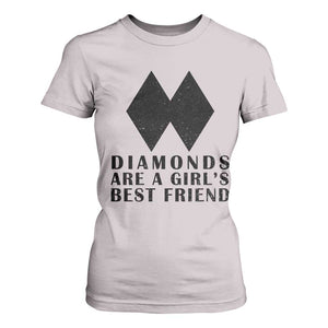 Funny Skiing Snowboarding T Shirt For Women Diamonds Are A Girls Best Friend TS11 Ice Gray Print Your Wear