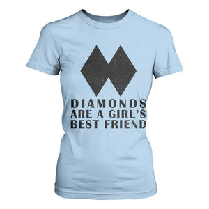 Funny Skiing Snowboarding T Shirt For Women Diamonds Are A Girls Best Friend TS11 Light Blue Print Your Wear