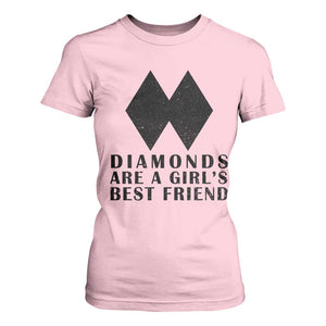 Funny Skiing Snowboarding T Shirt For Women Diamonds Are A Girls Best Friend TS11 Light Pink Print Your Wear