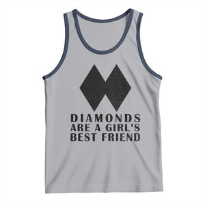 Funny Skiing Snowboarding Tank Top Diamonds Are A Girls Best Friend TS11 Athletic Heather Navy Print Your Wear