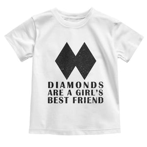 Funny Skiing Snowboarding Toddler T Shirt Diamonds Are A Girls Best Friend TS11 White Print Your Wear