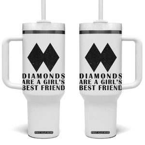Funny Skiing Snowboarding Tumbler With Handle Diamonds Are A Girls Best Friend TS11 One Size: 40 oz White Print Your Wear