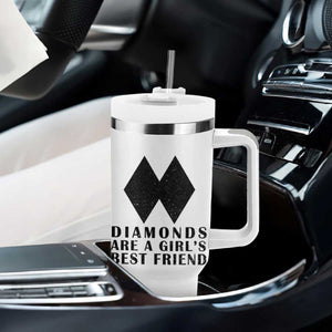 Funny Skiing Snowboarding Tumbler With Handle Diamonds Are A Girls Best Friend TS11 Print Your Wear