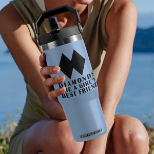 Funny Skiing Snowboarding Flip Straw Tumbler Diamonds Are A Girls Best Friend TS11 One Size: 30 oz Light Blue Print Your Wear