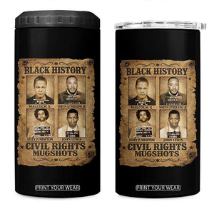 Black History Civil Rights Mugshots 4 in 1 Can Cooler Tumbler Malcolm X MLK John Lewis Huey P Newton TS11 One Size: 16 oz Black Print Your Wear