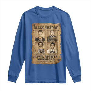 Black History Civil Rights Mugshots Long Sleeve Shirt Malcolm X MLK John Lewis Huey P Newton TS11 Royal Blue Print Your Wear