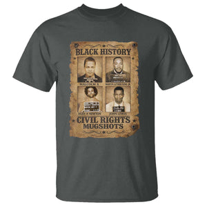 Black History Civil Rights Mugshots T Shirt Malcolm X MLK John Lewis Huey P Newton TS11 Dark Heather Print Your Wear