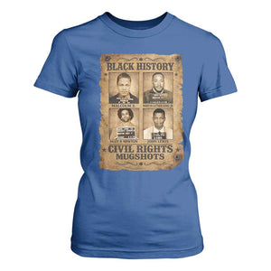 Black History Civil Rights Mugshots T Shirt For Women Malcolm X MLK John Lewis Huey P Newton TS11 Royal Blue Print Your Wear