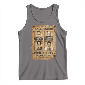 Black History Civil Rights Mugshots Tank Top Malcolm X MLK John Lewis Huey P Newton TS11 Deep Heather Print Your Wear