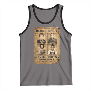 Black History Civil Rights Mugshots Tank Top Malcolm X MLK John Lewis Huey P Newton TS11 Deep Heather Black Print Your Wear