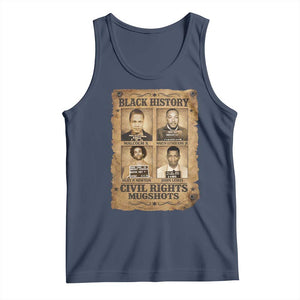 Black History Civil Rights Mugshots Tank Top Malcolm X MLK John Lewis Huey P Newton TS11 Navy Print Your Wear