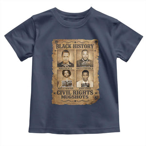 Black History Civil Rights Mugshots Toddler T Shirt Malcolm X MLK John Lewis Huey P Newton TS11 Navy Print Your Wear