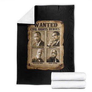 Black Leaders Throw Blanket Wanted Civil Rights Heroes MLK Malcolm X Web John Lewis TS11 Black Print Your Wear