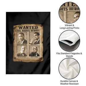 Black Leaders Garden Flag Wanted Civil Rights Heroes MLK Malcolm X Web John Lewis TS11 Print Your Wear