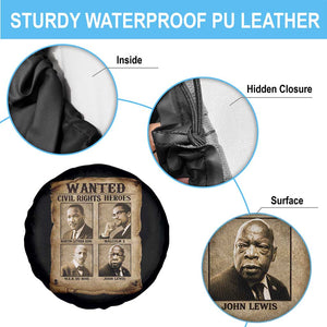 Black Leaders Spare Tire Cover Wanted Civil Rights Heroes MLK Malcolm X Web John Lewis TS11 Print Your Wear