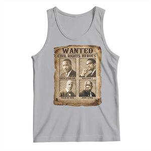 Black Leaders Tank Top Wanted Civil Rights Heroes MLK Malcolm X Web John Lewis TS11 Athletic Heather Print Your Wear