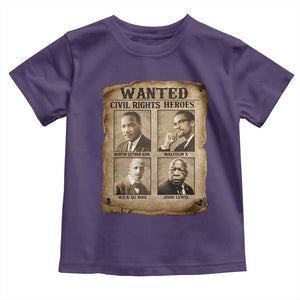 Black Leaders Toddler T Shirt Wanted Civil Rights Heroes MLK Malcolm X Web John Lewis TS11 Purple Print Your Wear