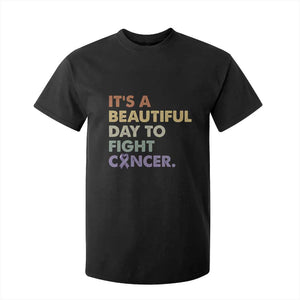All Cancer Awareness T Shirt For Kid It's A Beautiful Day To Fight Cancer Lavender Ribbon TS11 Black Print Your Wear