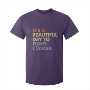 All Cancer Awareness T Shirt For Kid It's A Beautiful Day To Fight Cancer Lavender Ribbon TS11 Purple Print Your Wear