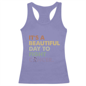 All Cancer Awareness Racerback Tank Top It's A Beautiful Day To Fight Cancer Lavender Ribbon TS11 Violet Print Your Wear