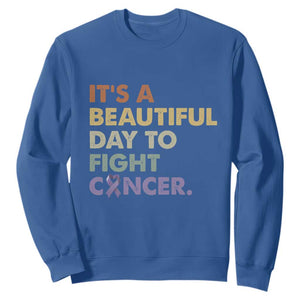 All Cancer Awareness Sweatshirt It's A Beautiful Day To Fight Cancer Lavender Ribbon TS11 Royal Blue Print Your Wear