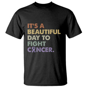 All Cancer Awareness T Shirt It's A Beautiful Day To Fight Cancer Lavender Ribbon TS11 Black Print Your Wear